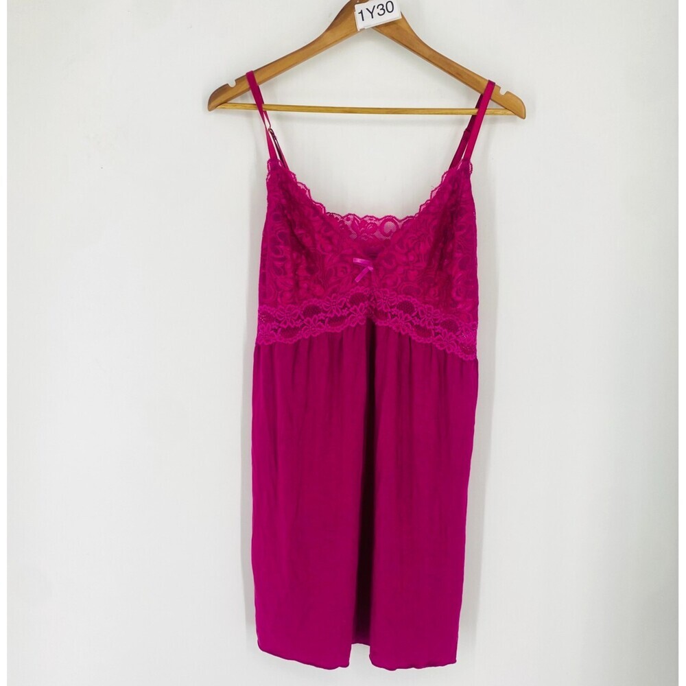 Ababoon Jewel Toned Pink 2XL Lace Modal Top Slip Dress Nightie Lingerie Chamise